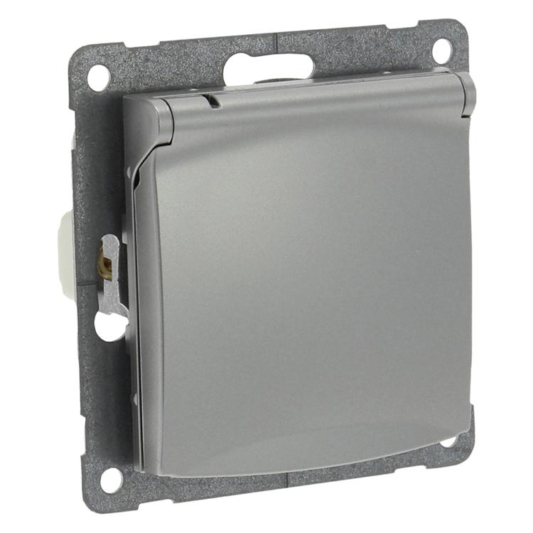 Inbouw stopcontact met klep - 1-voudig - Q-LINK