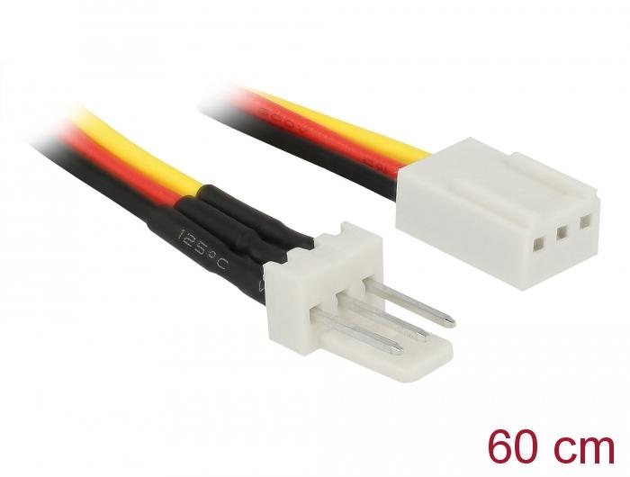 Delock Ventilator Voedingskabel 3 Pin Stekker op 3 Pin Socket 60 cm - Delock