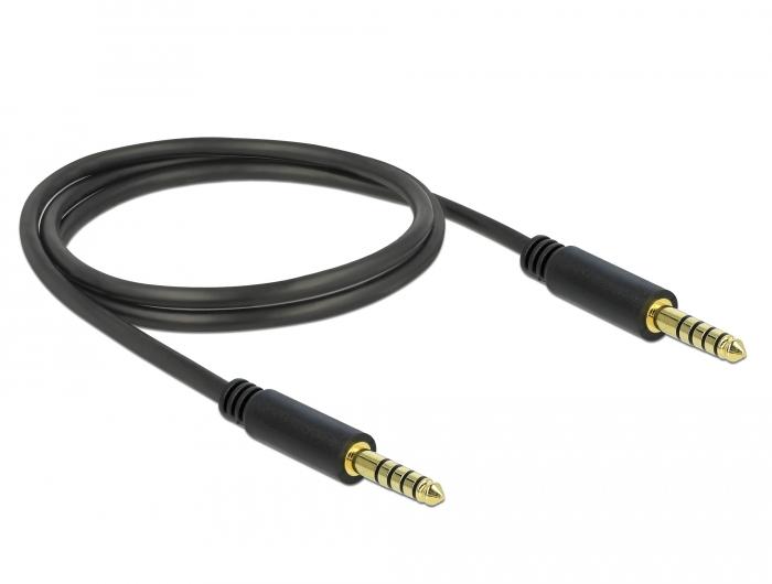 Delock Jackkabel 4,4 mm 5-polig Stekker op Stekker 1 m zwart - Delock