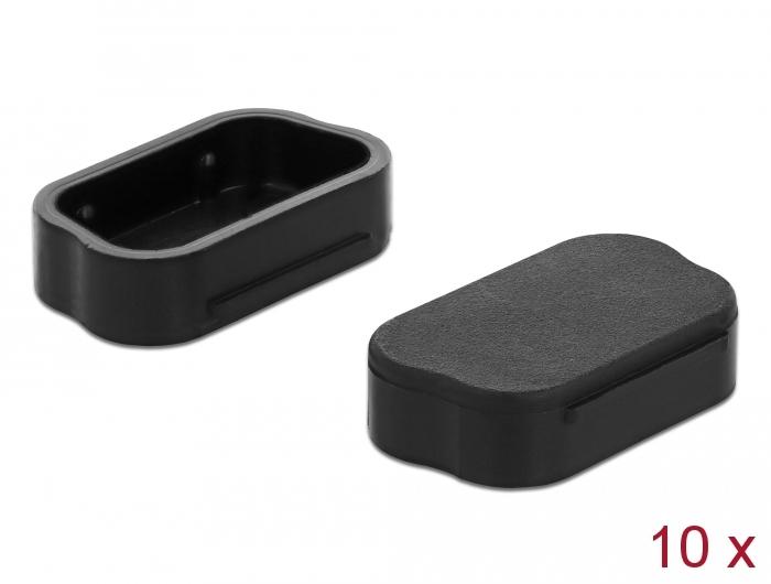 Delock Protection anti-poussière pour connecteurs Sub-D 9 / Sub-D 15 10 pièces noir