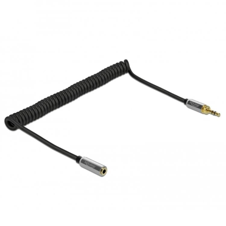 Delock spiraalkabelverlenging 3,5 mm 3-polige jackplug naar jackplug - Delock
