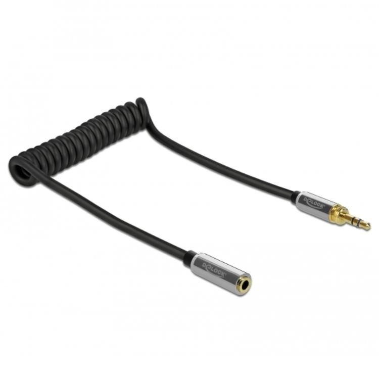 Delock spiraalkabel verlenging 3,5 mm 3 pin jack plug naar jack plug - Delock