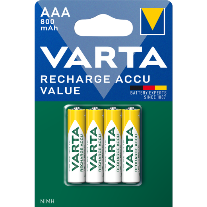 Varta Recharge Accu Value AAA 800mAh blister 4 - Varta