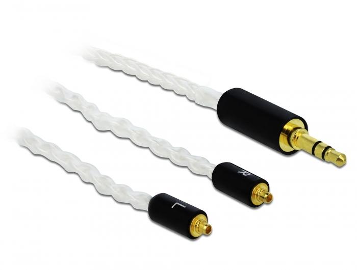 Câble audio Delock 3,5 mm mini-jack 3 pôles vers 2 x MMCX 1,20 m - Delock