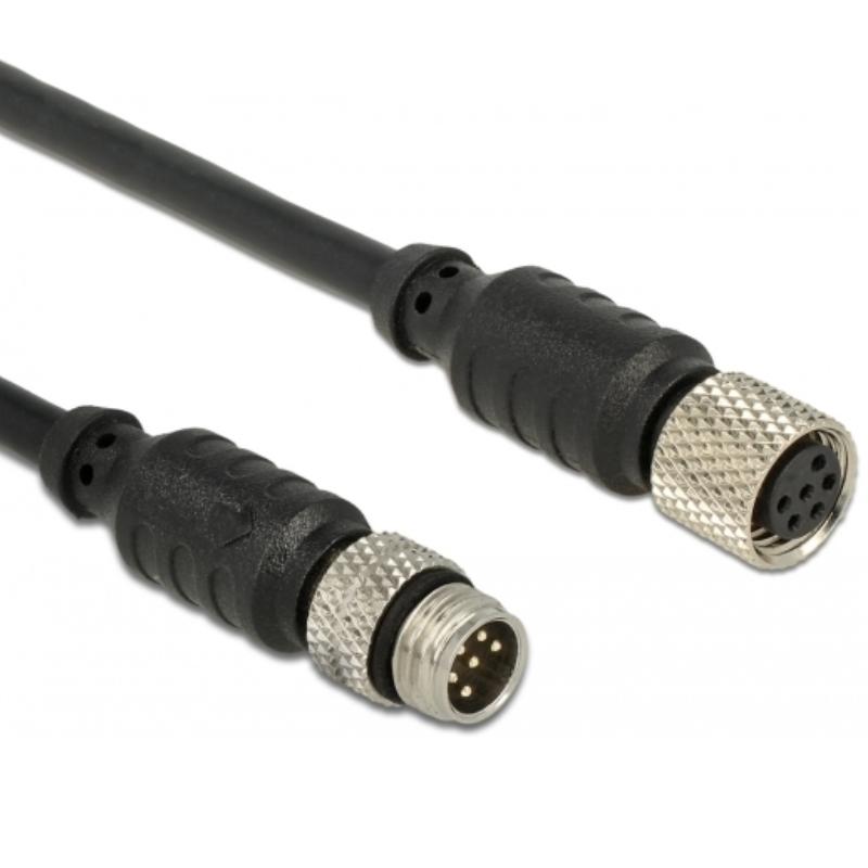 Delock M8 sensor / actuator kabel 6 pins male naar 6 pins female wate - Delock