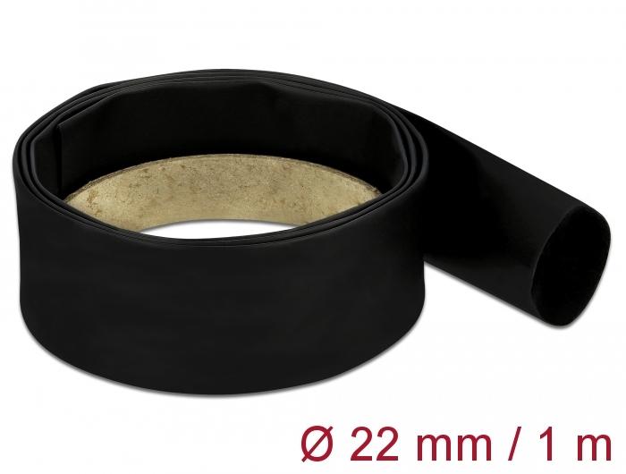 Delock Gaine thermorétractable 1 m x 22 mm noire - Delock