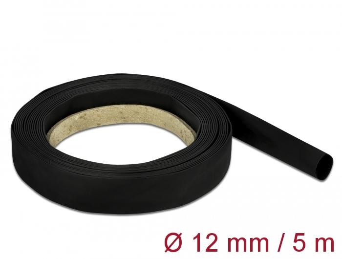 Delock Gaine thermorétractable 5 m x 12 mm noir - Delock