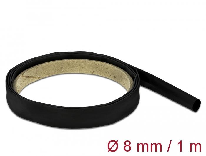 Delock Gaine thermorétractable 1 m x 8 mm noire - Delock