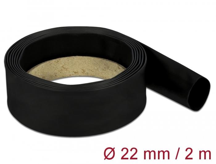 Delock Gaine thermorétractable 2 m x 22 mm noire - Delock