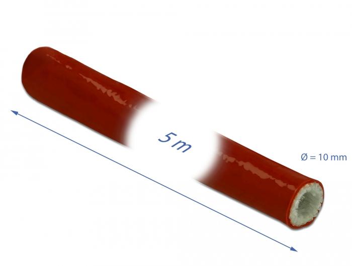 Delock Brandwerende Beschermslangen Silicoon Gecoat 5 m x 10 mm Rood - Delock