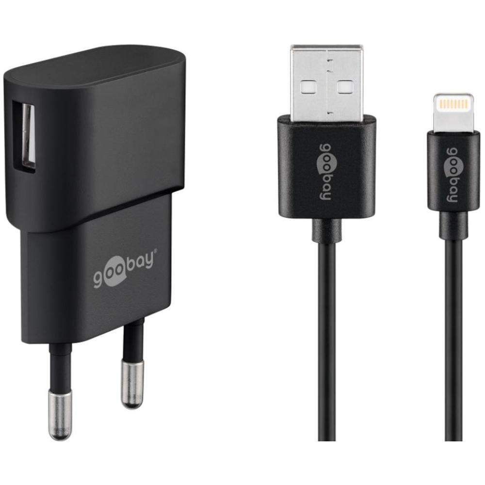 USB A oplader + Lightning Iphone kabel