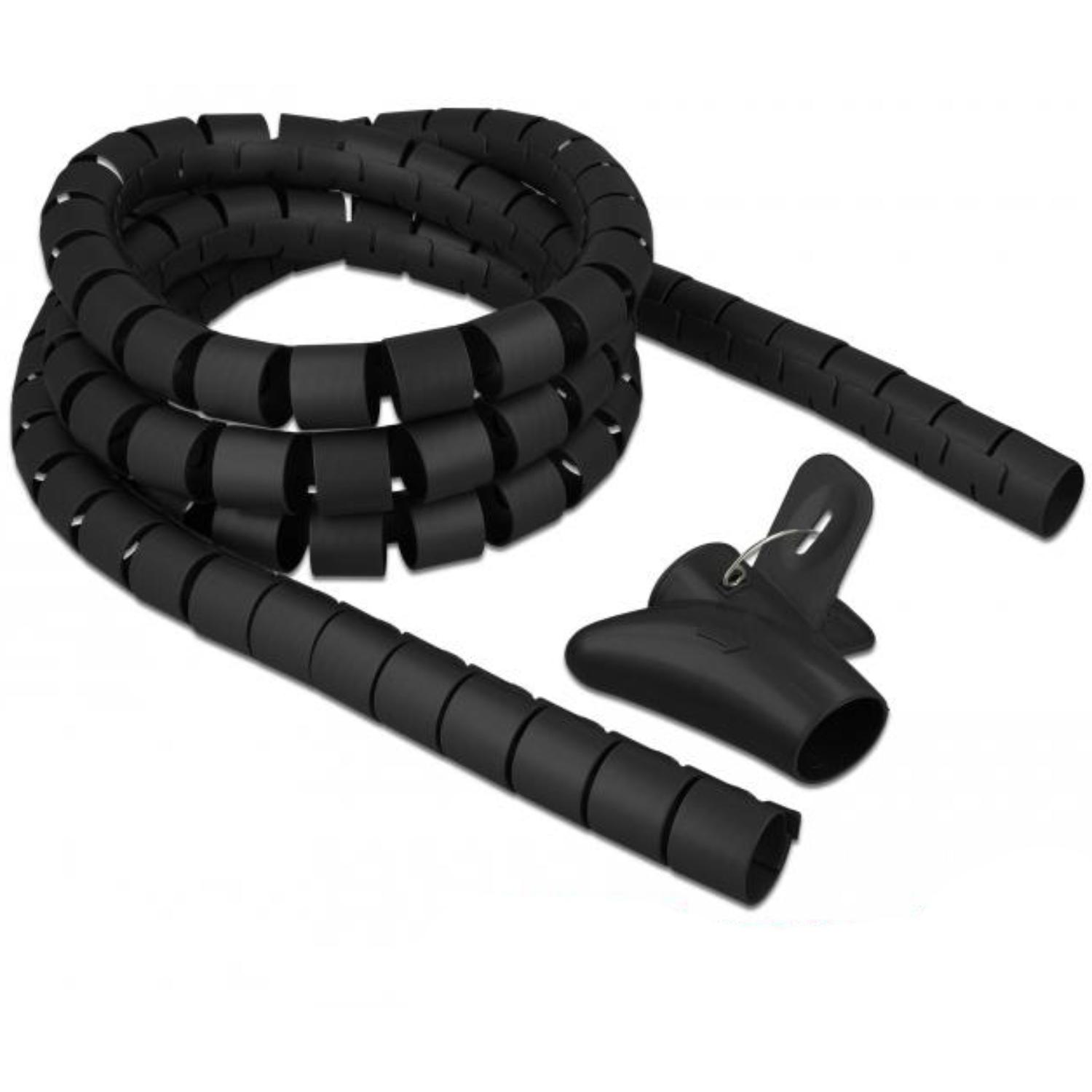Delock spiraalslang met invoerhulpmiddel 2,5 m x 30 mm zwart - Delock