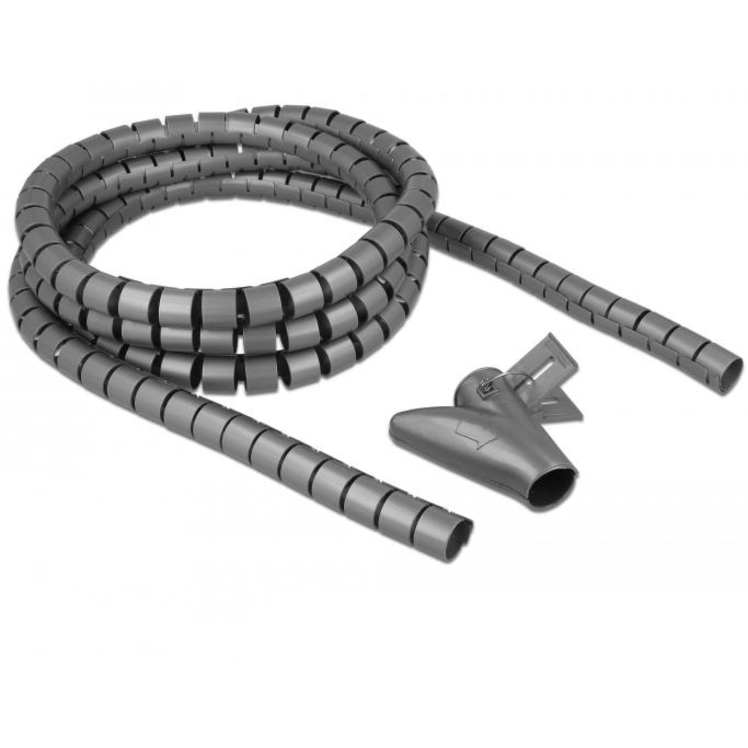 Delock spiraalslang met terugtrekhulpstuk 2,5 m x 20 mm grijs - Delock