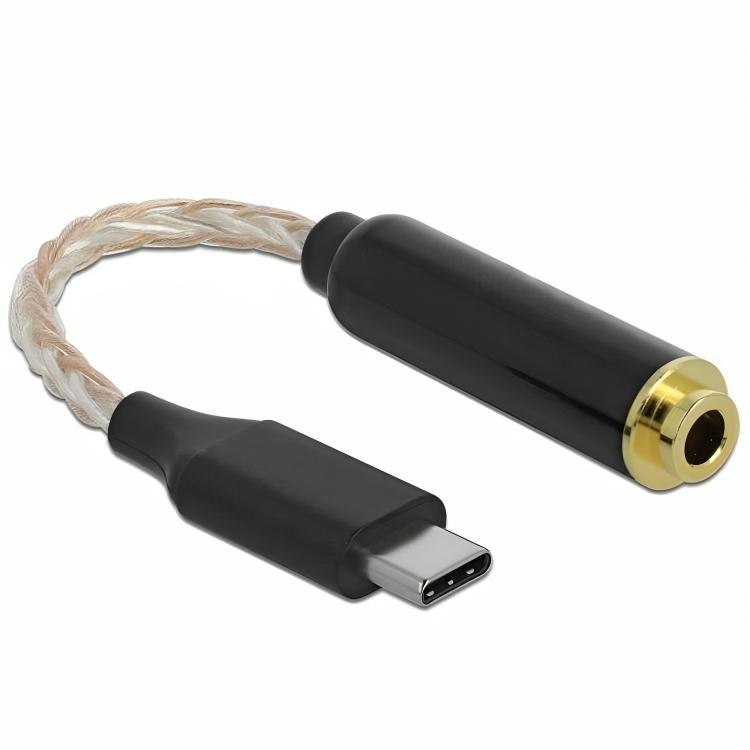 Câble USB C vers jack - Version : 2.0 - HighSpeed Connexion 1 : USB C mâle  Connexion 2 : Jack 4.4mm femelle