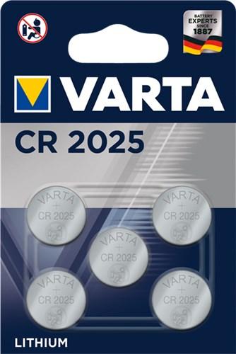 Pile bouton LITHIUM - CR2025 - 3V - blister 5 pc. VARTA