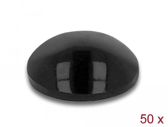 Delock Rubber voetjes rond zelfklevend 10 x 3 mm 50 stuks zwart