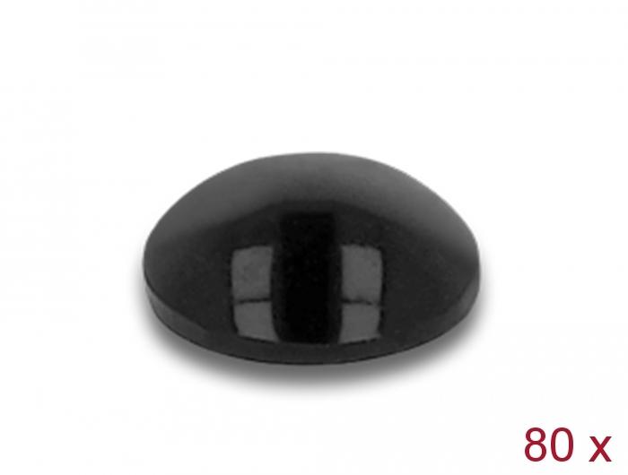 Delock rubbervoetjes rond zelfklevend 6 x 2 mm 80 stuks zwart - Delock