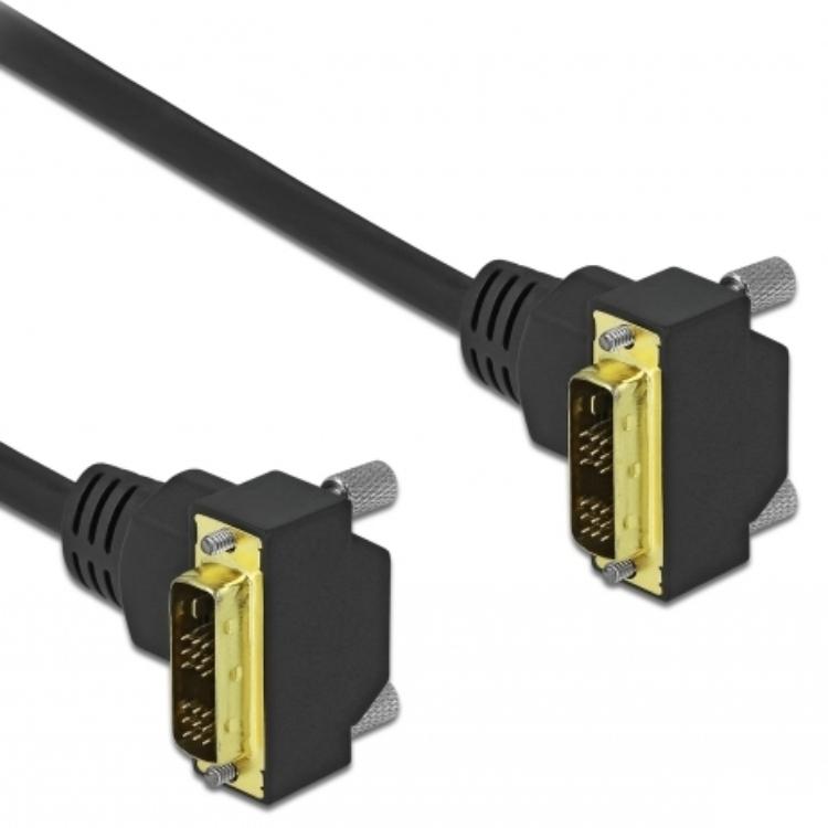 Delock DVI-kabel 18+1 Stekker gehoekte op 18+1 Stekker gehoekte 1 m - Delock