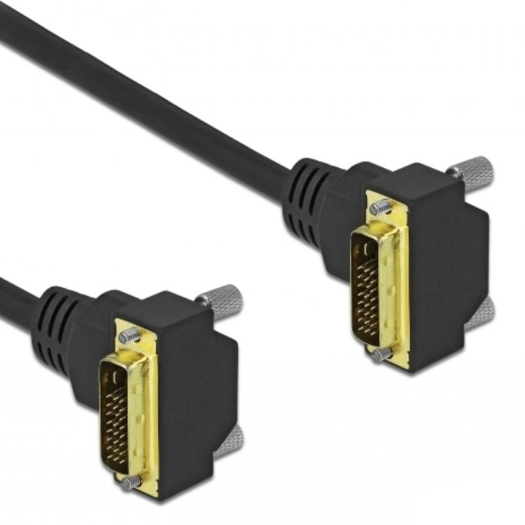 Delock DVI-kabel 18+1 Stekker gehoekte op 18+1 Stekker gehoekte 3 m - Delock
