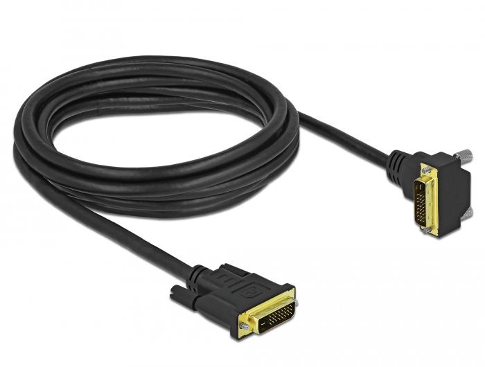 Delock DVI-kabel 24+1 Stekker op 24+1 Stekker gehoekte 3 m - Delock