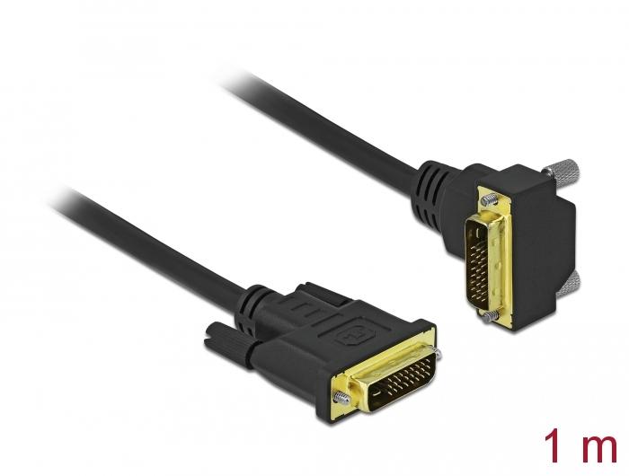 Delock DVI-kabel 24+1 Stekker op 24+1 Stekker gehoekte 1 m - Delock
