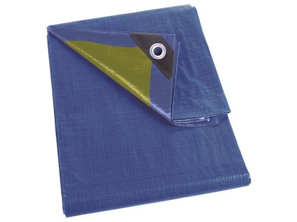 AFDEKZEIL - BLAUW/KAKI - STERK - 6 x 10 m - Perel