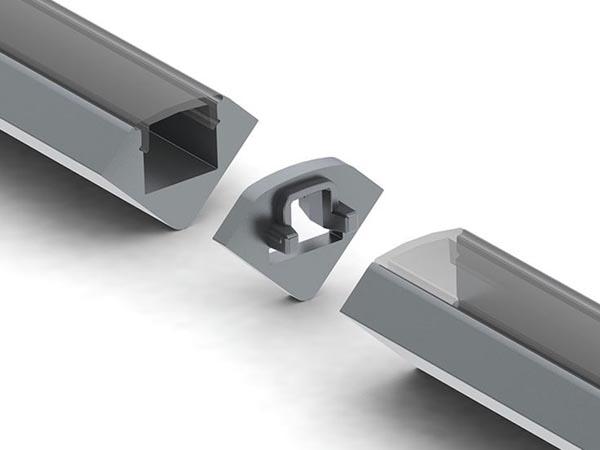 LINEAIRE VERBINDER VOOR LED STRIP ALU 45 ZILVER - LEDsON