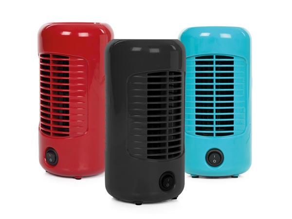 AFFICHAGE AVEC 3 VENTILATEURS - Ø 10 cm x H 20 cm - ROUGE - NOIR - BLEU - Perel