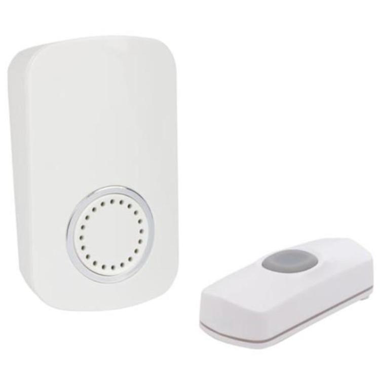 DRAADLOZE STEEKCONTACT-DEURBEL - 1 DRUKKNOP - Perel
