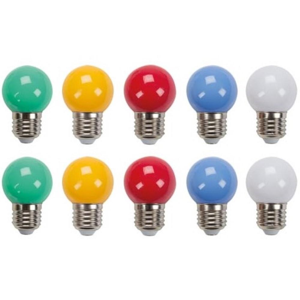 Veel Overlappen Worstelen Gekleurde Led lampen - Lamptype: Led Lichtkleur: Multicolor Fitting type:  E27 Aantal lampen: 10 Toepassing: IP44 - Binnen en buiten