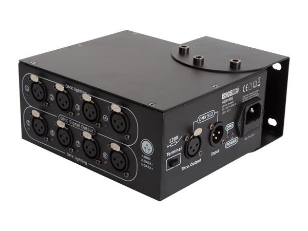 8-weg DMX-splitter compacte behuizing - HQ-Power