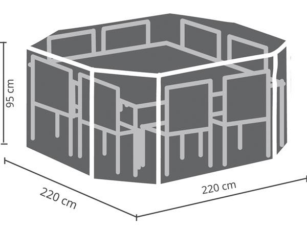 BUITENAFDEKKING VOOR ACHTHOEKIG GARTENSET - Perel Garden