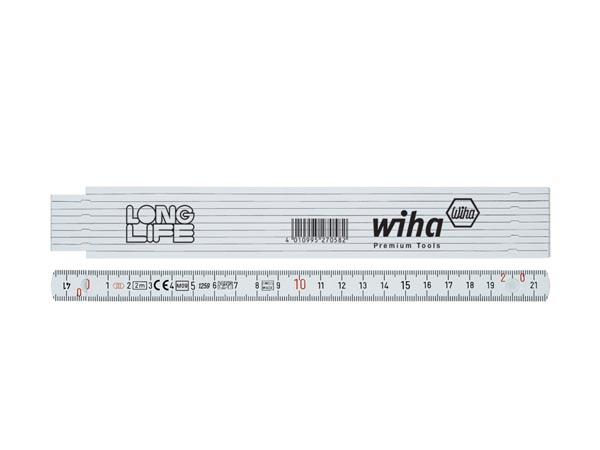 Wiha Duimstok Longlife® 2 m metrisch, 10 delen (27057) wit - WIHA