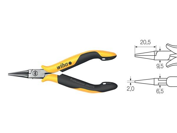 Pince ronde Wiha Professionnelle ESD, mâchoires courtes (27440) 120 mm - WIHA