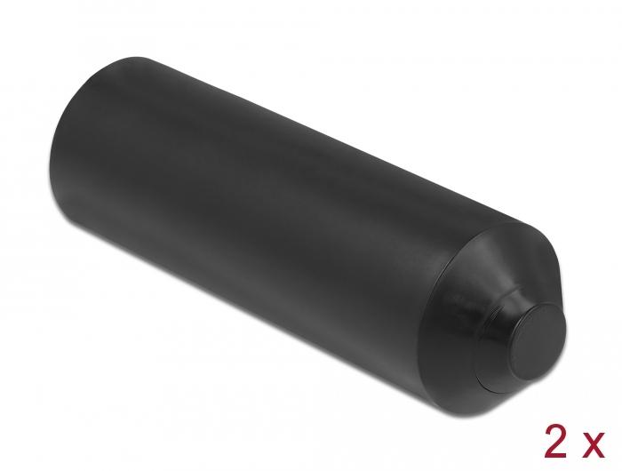 Delock Embouts avec colle intérieure 80 x 25 mm 2 pièces noir - Delock