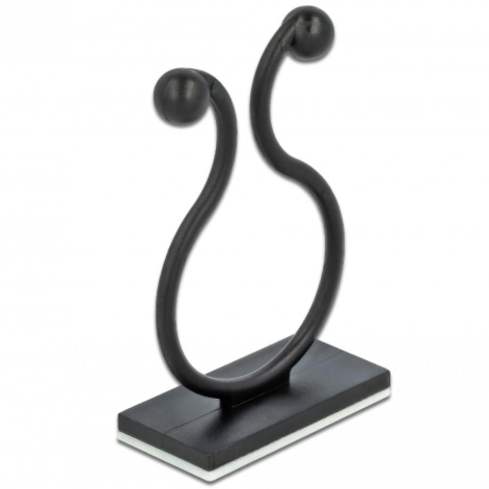 Foret de câble Delock avec base adhésive noir 10 pcs. - Delock