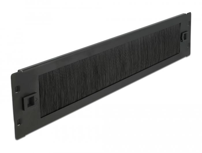 Delock 19″ Kabelmanagement borstelstrip zonder gereedschap 2 HE zwart - Delock
