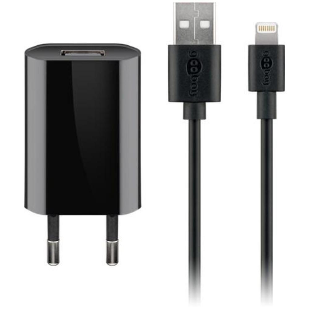 USB oplader + iPhone kabel - 1000 mA - adapter