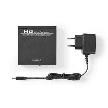 Convertisseur Péritel vers HDMI - Entrée : Péritel femelle Sortie 1 :  Coaxial audio femelle Sortie 2 : jack stéréo 3,5 mm femelle Sortie 3 : HDMI  femelle Résolution maximale : 1080p@60Hz