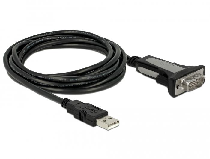 Delock Adapter USB 2.0 Type-A naar 1 x Seriële RS-232 DB9 4 m - Delock