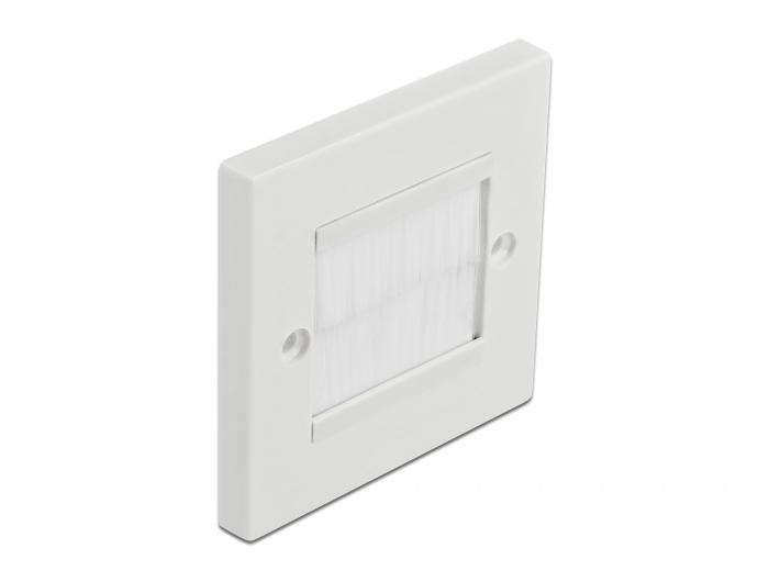 Delock Kabelmanagement-afdekplaat 86 x 86 mm met witte borstelstrip