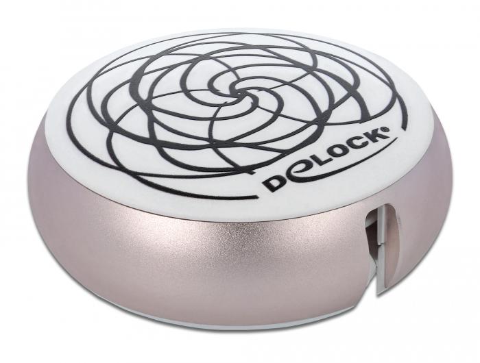 Delock USB 2.0 Type-A naar Lightning™ 8 Pin Intrekbare Kabel wit/roze - Delock