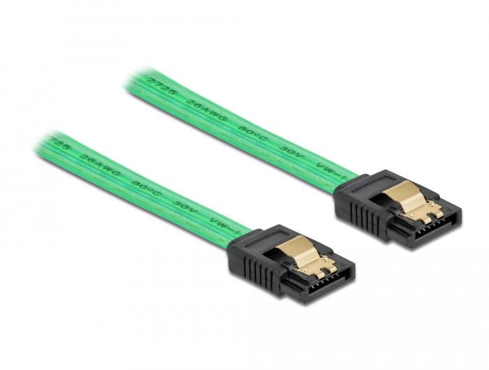 Delock SATA 6 Gb/s Kabel UV-licht groen 30 cm - Delock