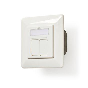 Netwerkwandcontactdoos Cat 6a 2x RJ45 female - Vlakke montage Ivoor