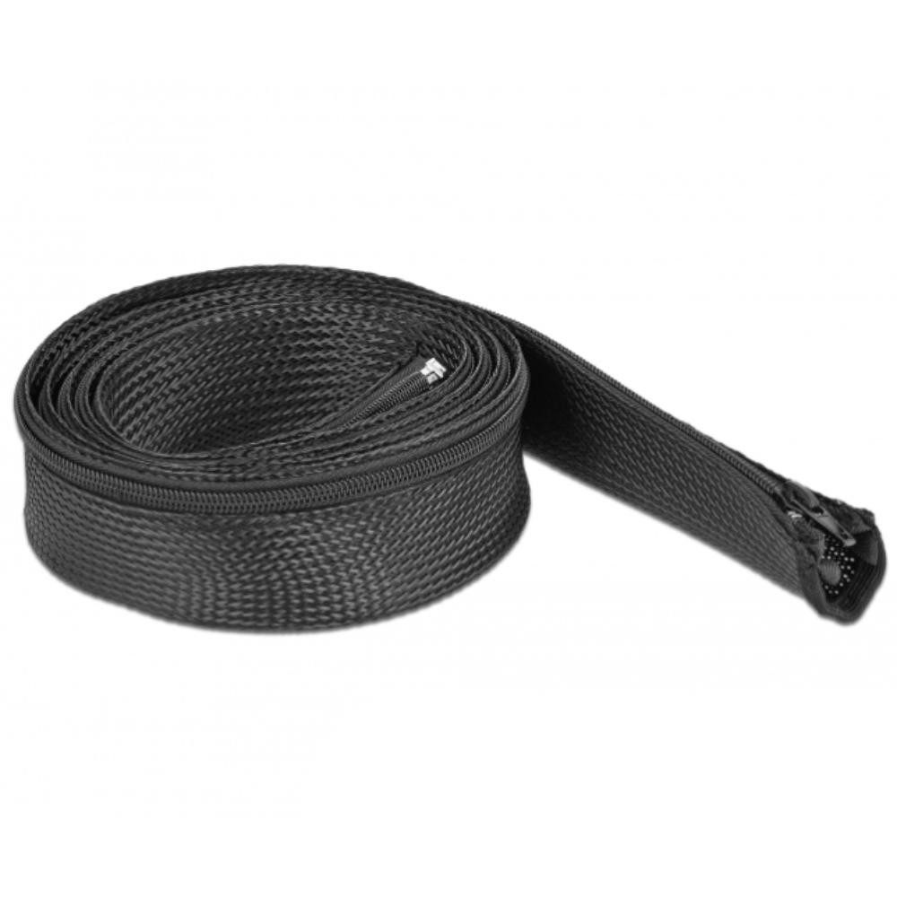 Delock Geflochten slang met ritssluiting 2 m x 50 mm zwart - Delock