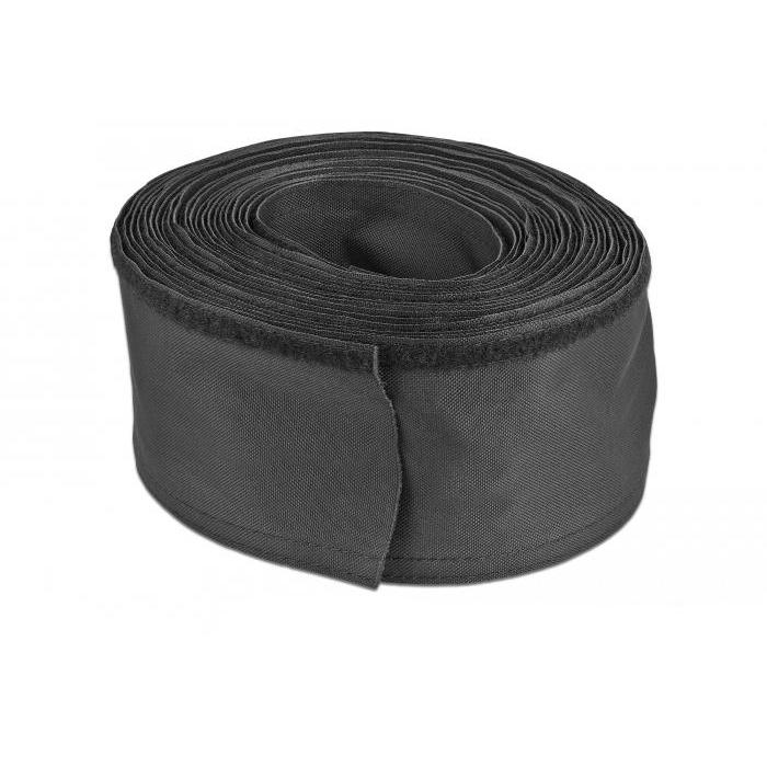 Gaine tissée Delock avec fermeture velcro 10 m x 30 mm noire - Delock