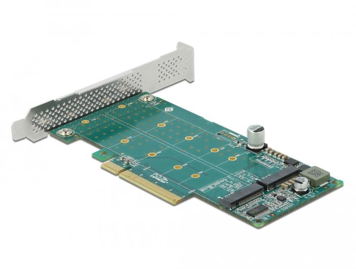 Carte Delock PCI Express x8 vers 2 x NVMe M.2 interne Key M Bifurcation L - Delock
