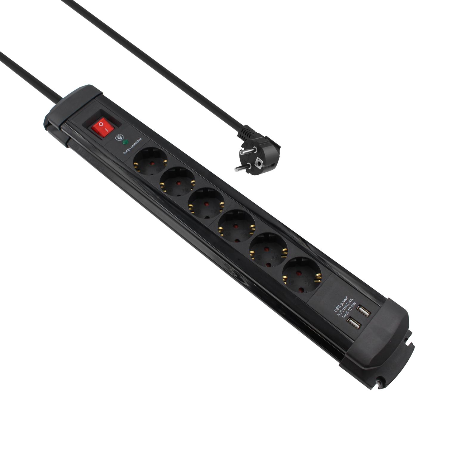 Stekkerdoos met USB - Verlengsnoer met USB