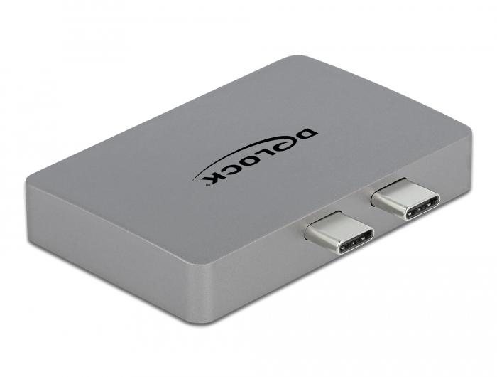 Adaptateur double DisplayPort Delock avec 4K 60 Hz et PD 3.0 pour MacBook - Delock