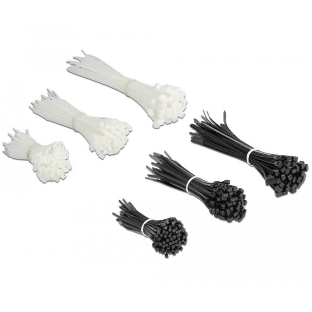 Delock Boîtier assortiment de colliers de serrage 600 pièces noir/blanc - Delock